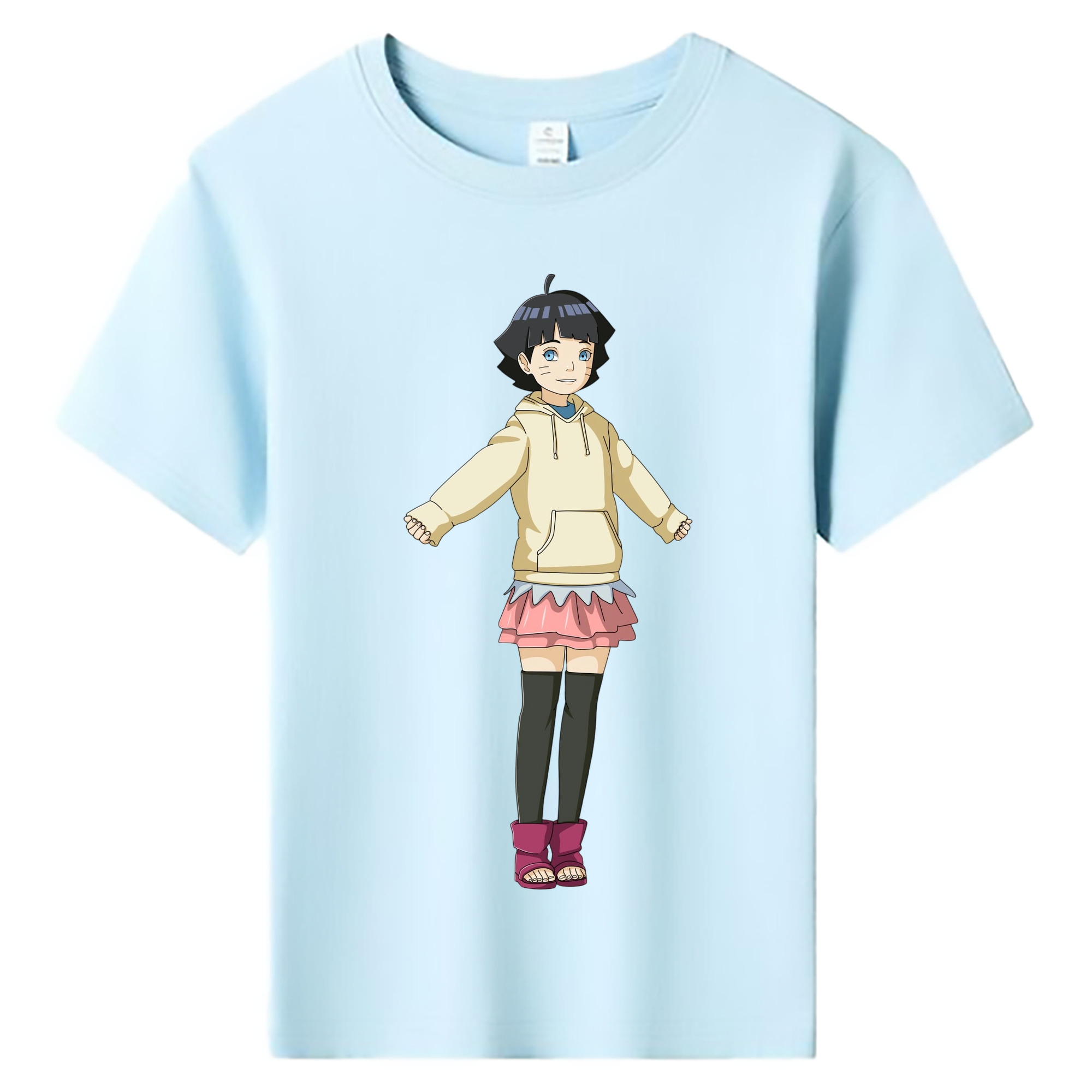 （画像用） NARUTO -ナルト- うずまき ヒマワリ Uzumaki Himawari 綿100％キッズTシャツ（フロントプリント）